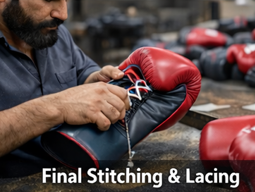 final stitching lacing